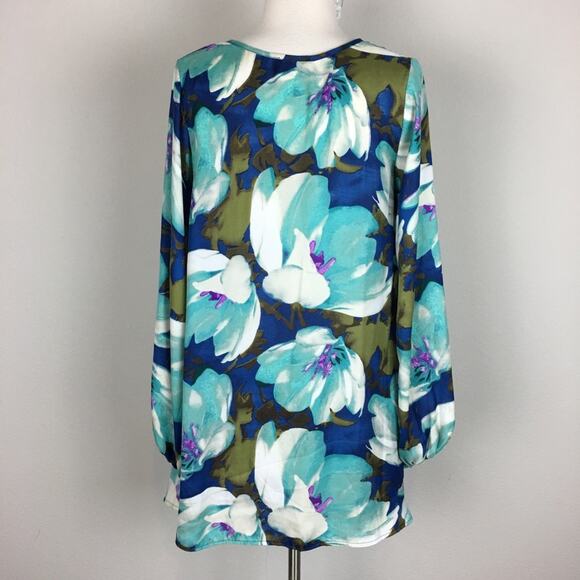 Show Me Your Mumu Green  Blue Floral Jamie Tunic/ Mini Dress Small - Picture 6 of 10
